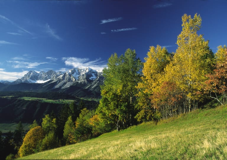 Natural landscape with mountains in the distance